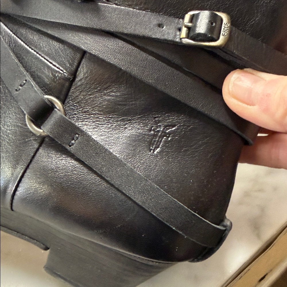Frye Black Sunny Multi Strap Leather Boot Size 9 - Picture 5 of 12